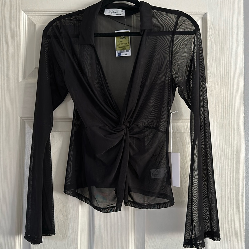 Sheer long sleeve blouse